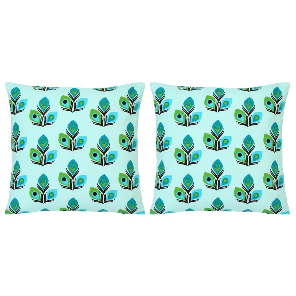 Vankúše 2 Ks Čierno-Biele 40X40 Cm Bavlna S Potlačou