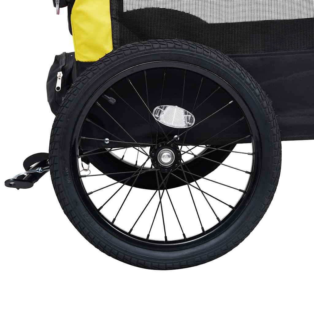 Vozík pre domáce zvieratá na bicykel/beh 2-v-1, žlto čierny