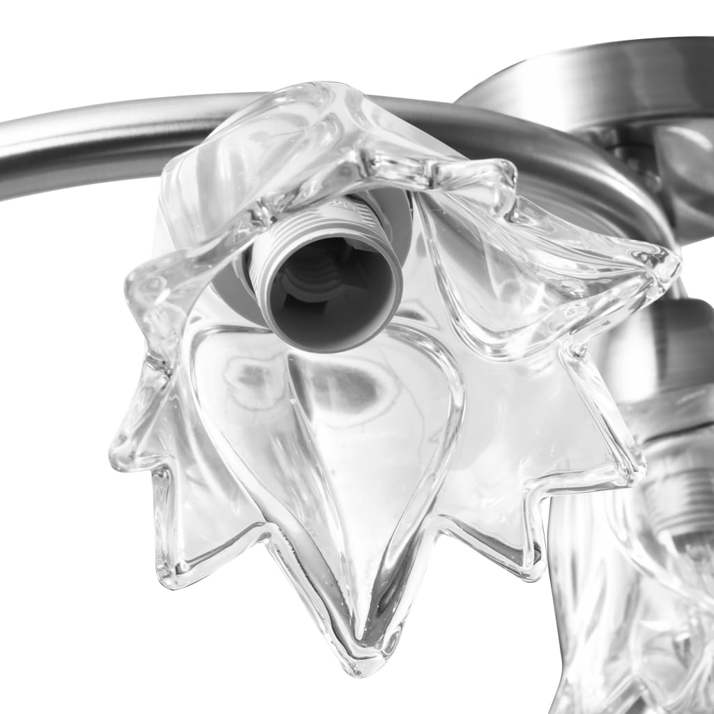 Stropná Lampa S Priesvitnými Sklenenými Tienidlami Na 5 Žiaroviek E14