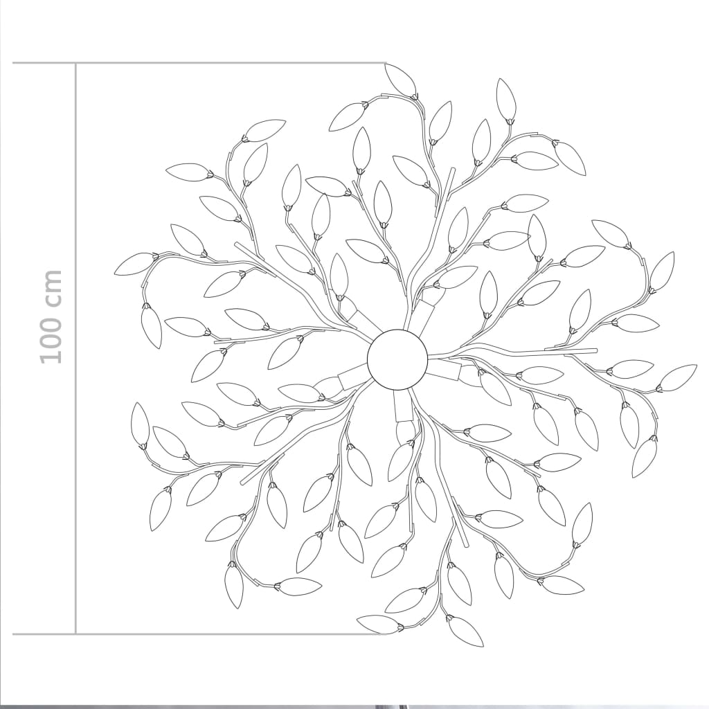 Stropná Lampa S Listovými Ramenami Akrylové Kryštály 5 Žiaroviek E14