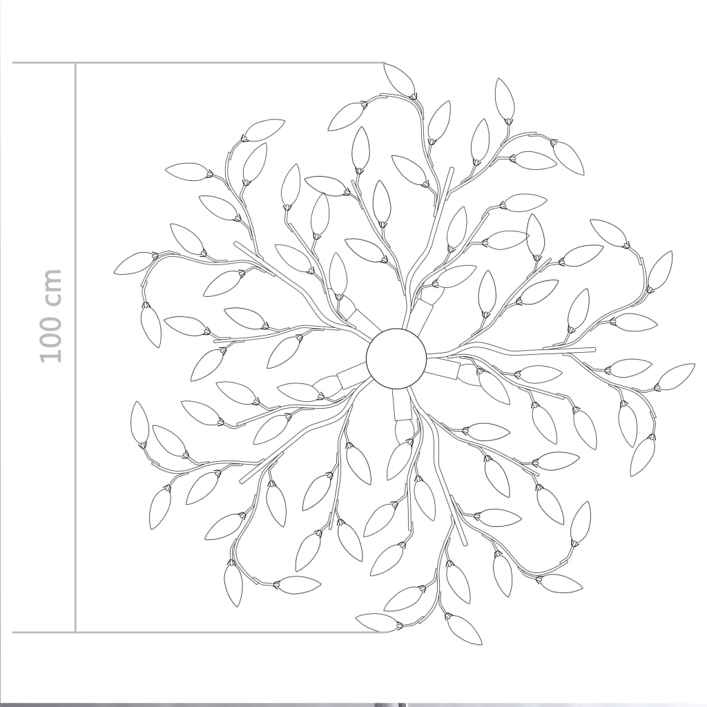 Stropná Lampa S Listovými Ramenami Akrylové Kryštály 5 Žiaroviek E14