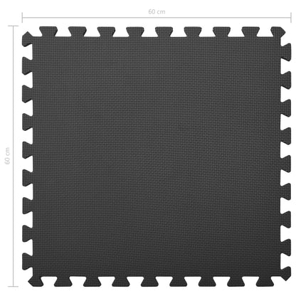Podložky puzzle 6 ks 2,16㎡ EVA pena čierne