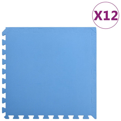 Podložky puzzle 12 ks 4,32㎡ EVA pena modré