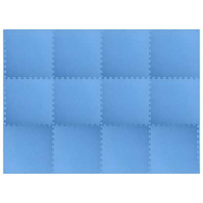 Podložky puzzle 12 ks 4,32㎡ EVA pena modré