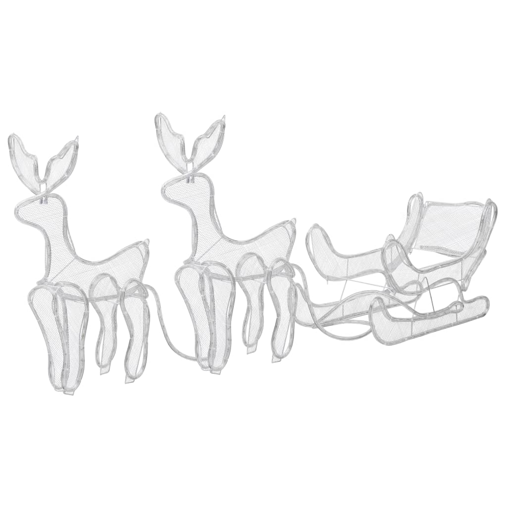 Vianočná Svetelná Dekorácia, 2 Soby A Sane So Sieťkou, 648 Led