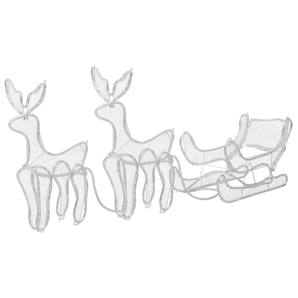 Vianočná Svetelná Dekorácia, 2 Soby A Sane So Sieťkou, 648 Led