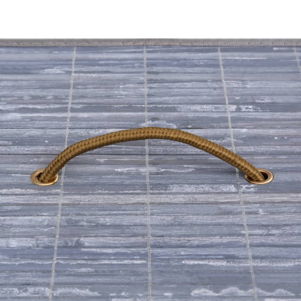 Bambusový Kôš Na Bielizeň S Jedným Priečinkom, Sivý 83 L