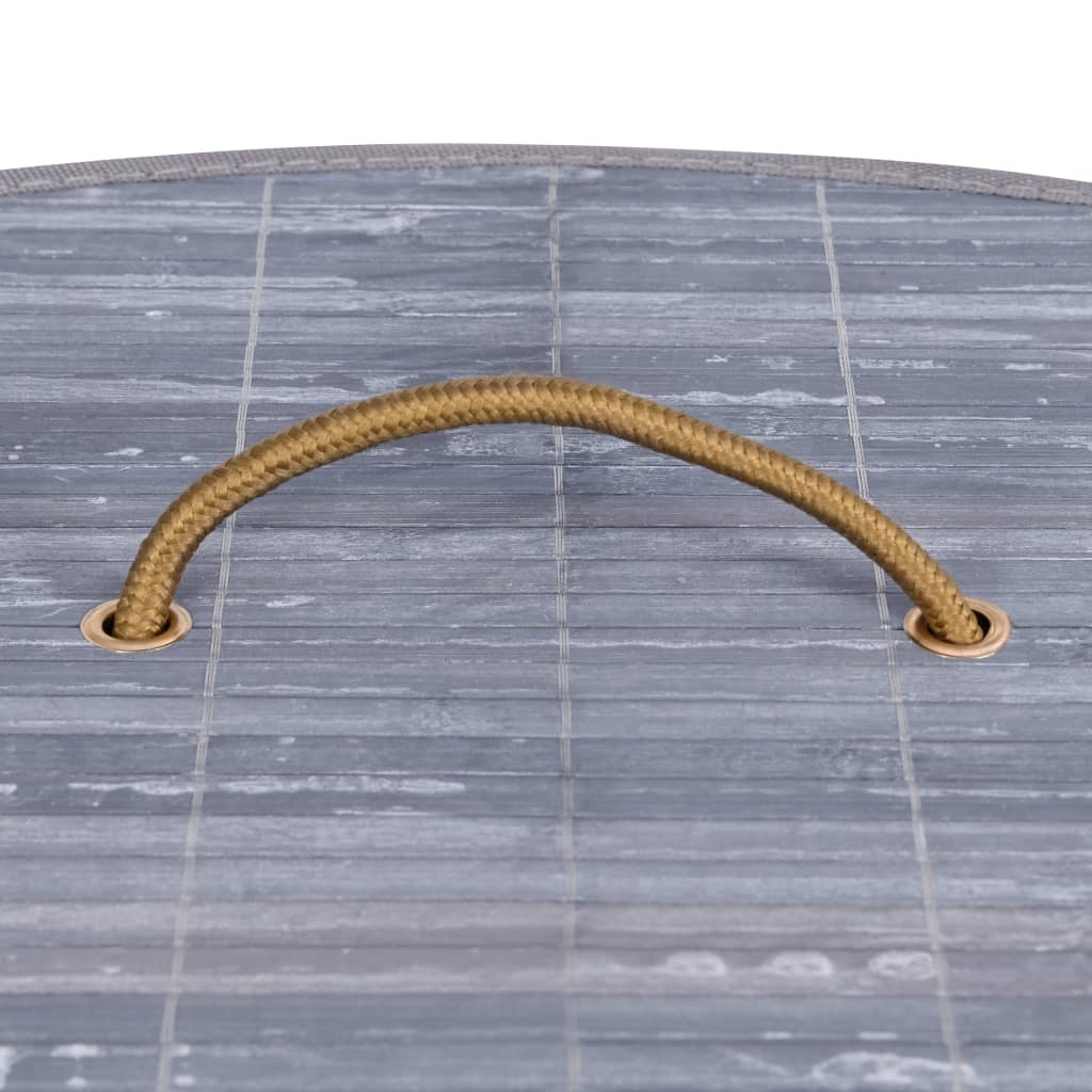 Rohový Bambusový Kôš Na Bielizeň, Sivý 60 L