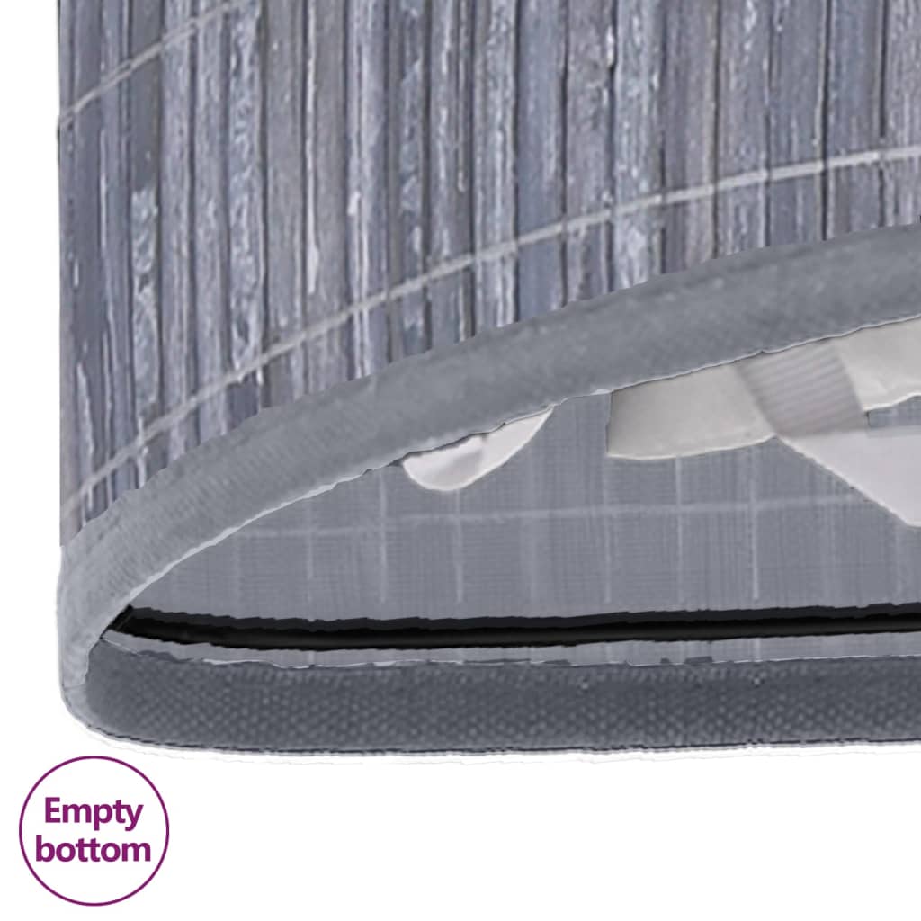 Rohový Bambusový Kôš Na Bielizeň, Sivý 60 L