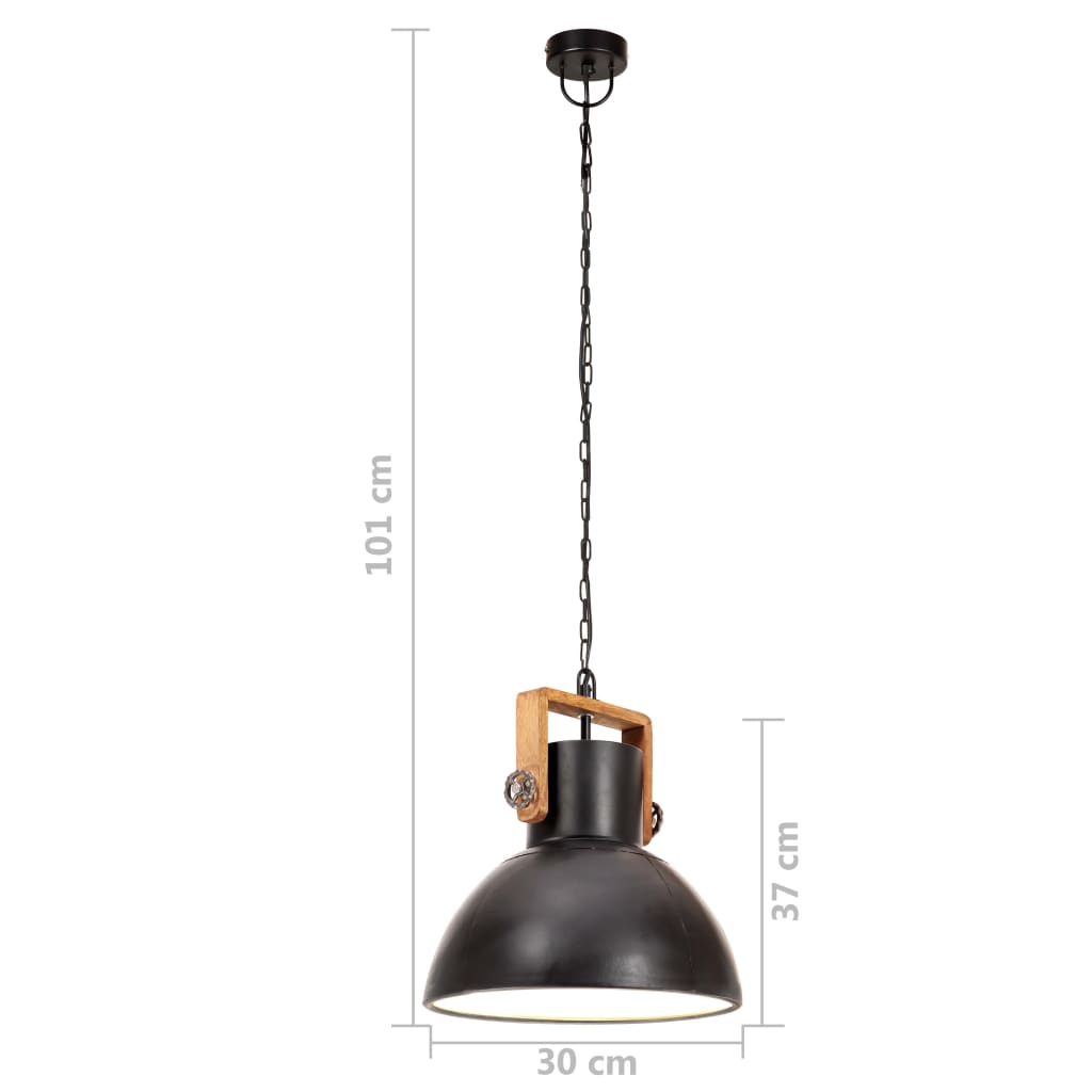 Industriálna Závesná Lampa 25 W, Čierna, Okrúhla 30 Cm E27