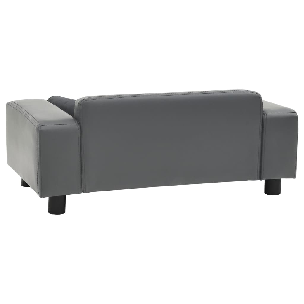 Pohovka pre psa, sivá 81x43x31 cm, plyš a umelá koža