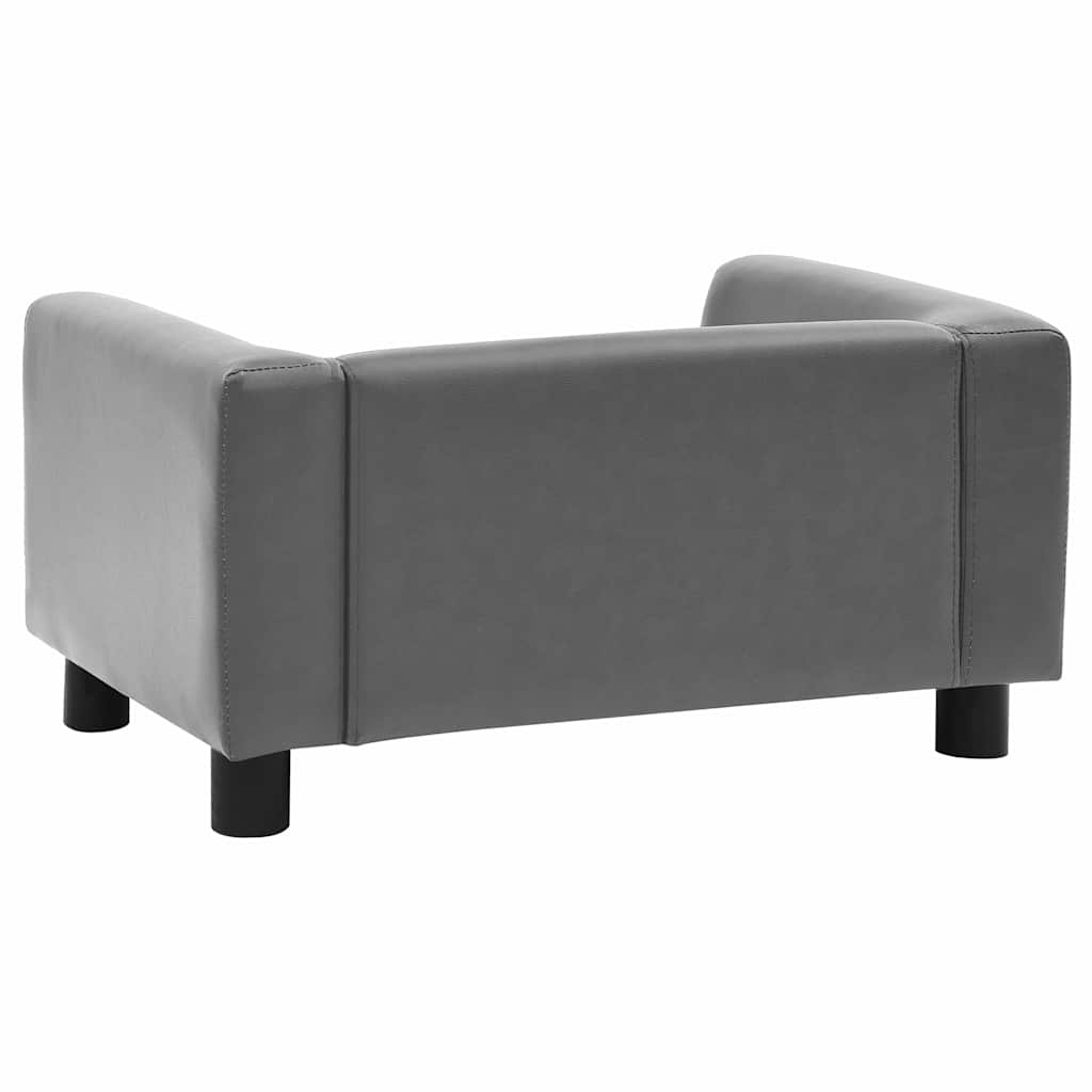 Pohovka pre psa, sivá 60x43x30 cm, plyš a umelá koža