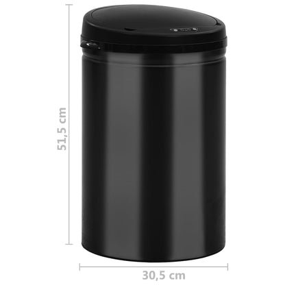 Automatický odpadkový kôš, senzor 30 l, uhlíková oceľ, čierny