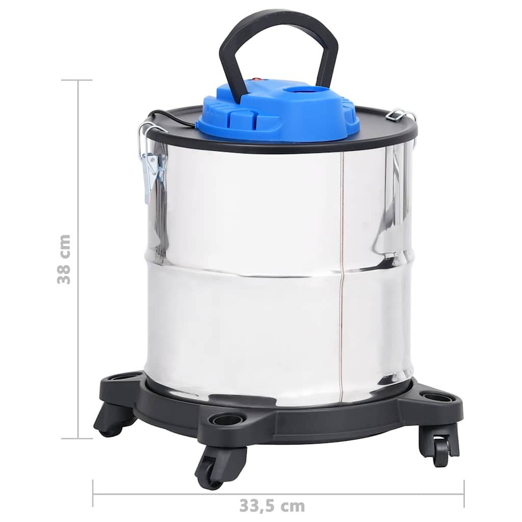 Vysávač na popol s HEPA filtrom 1200 W 20 l nehrdzavejúca oceľ