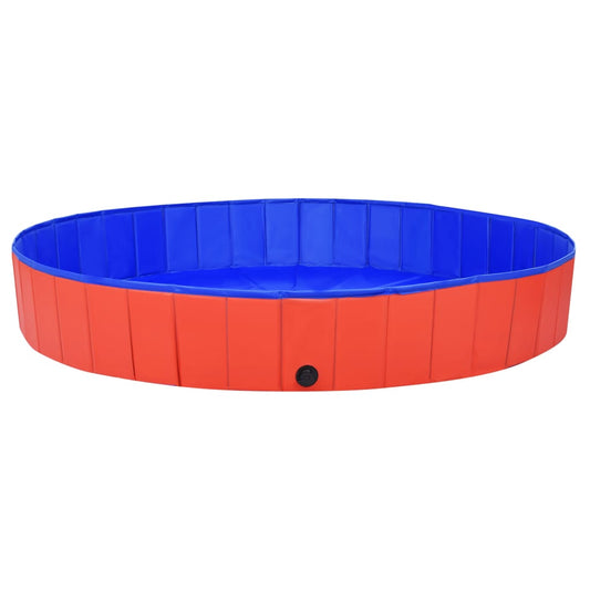 Skladací bazén pre psov červený 200x30 cm PVC