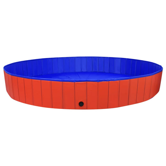 Skladací bazén pre psov červený 300x40 cm PVC