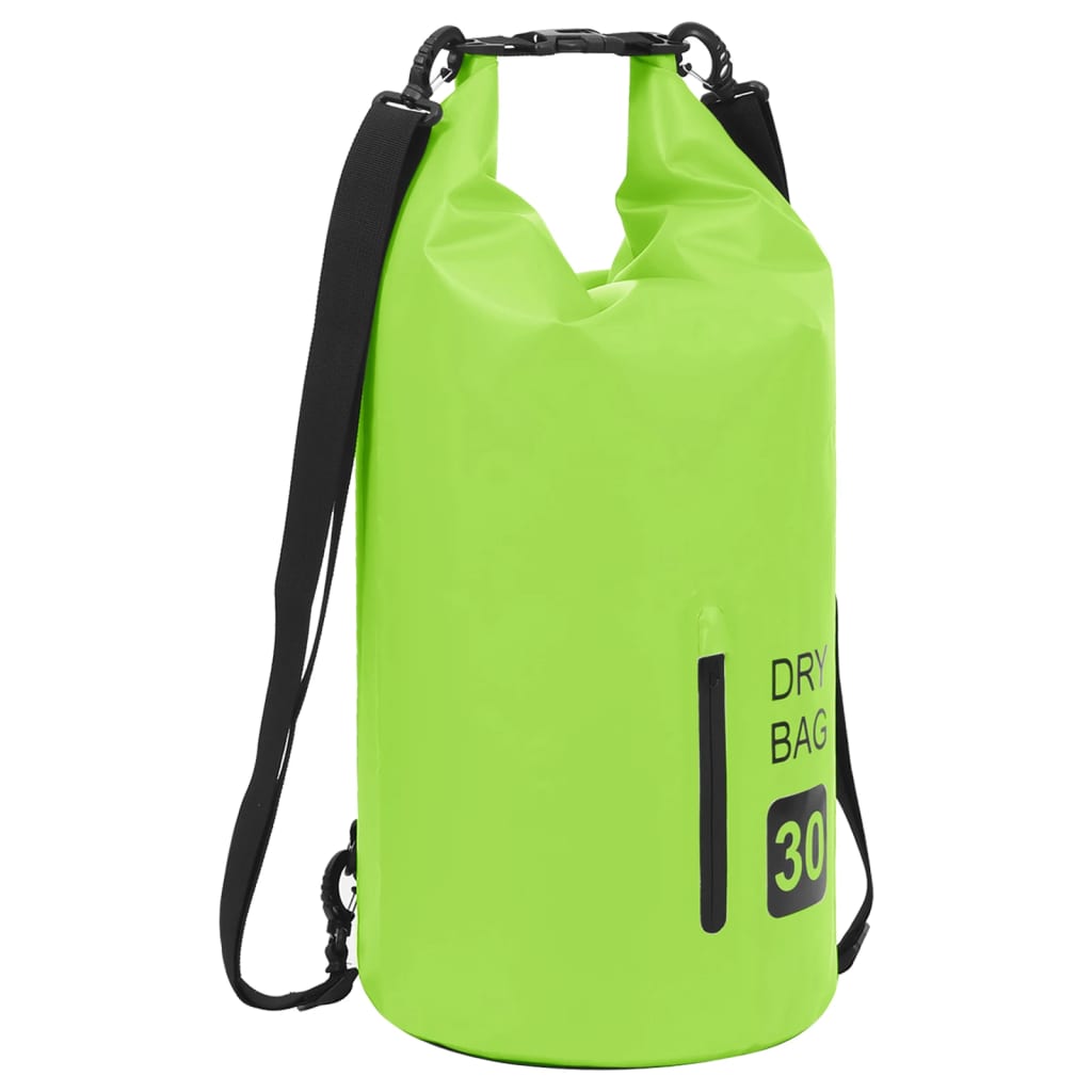 Suchá taška so zipsom zelená 30 l PVC