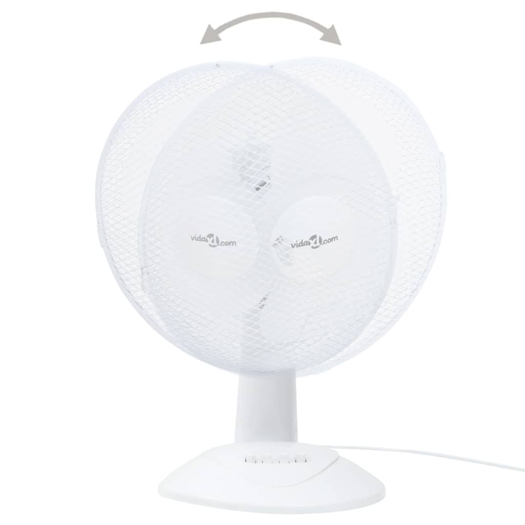 Stolný ventilátor 3 rýchlosti 30 cm 40 W biely