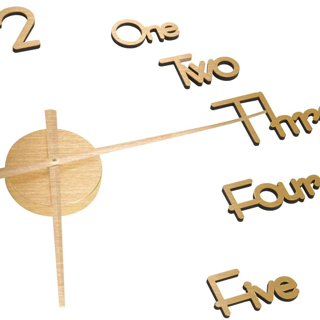 3D Nástenné Hodiny S Moderným Dizajnom Zlaté 100 Cm Xxl