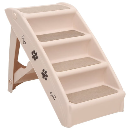 Skladacie schody pre psa krémové 62x40x49,5 cm