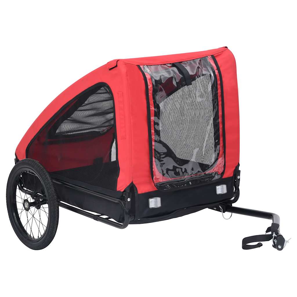 Vozík za bicykel pre psa, červeno čierny