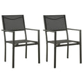 Záhradné Stoličky 2 Ks Textilén A Oceľ Čierna A Antracitová