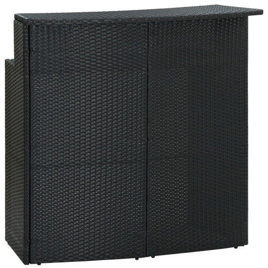Záhradný barový stôl čierny 120x55x110 cm polyratan