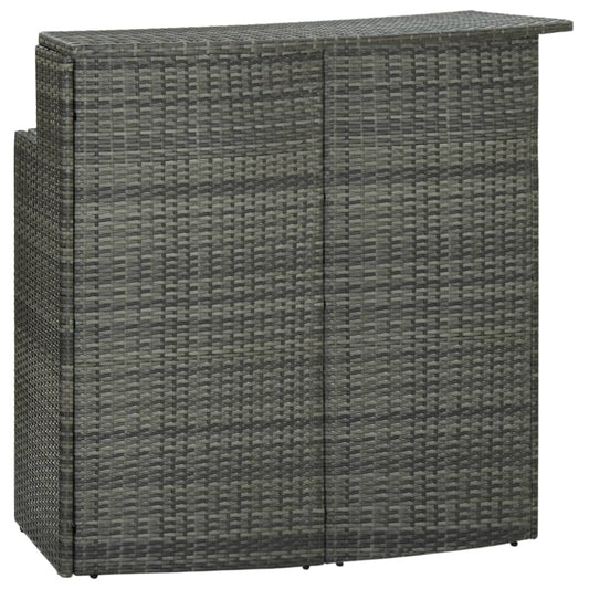 Záhradný barový stôl sivý 120x55x110 cm polyratan