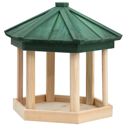 Krmítko pre vtáky osemuholník masívne jedľové drevo 33x30 cm