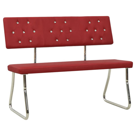Lavica 110 cm vínovo-červená umelá koža