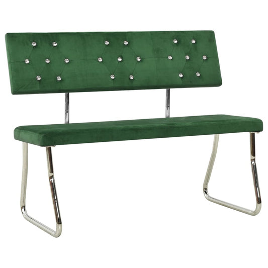 Lavica 110 cm tmavo-zelená zamatová