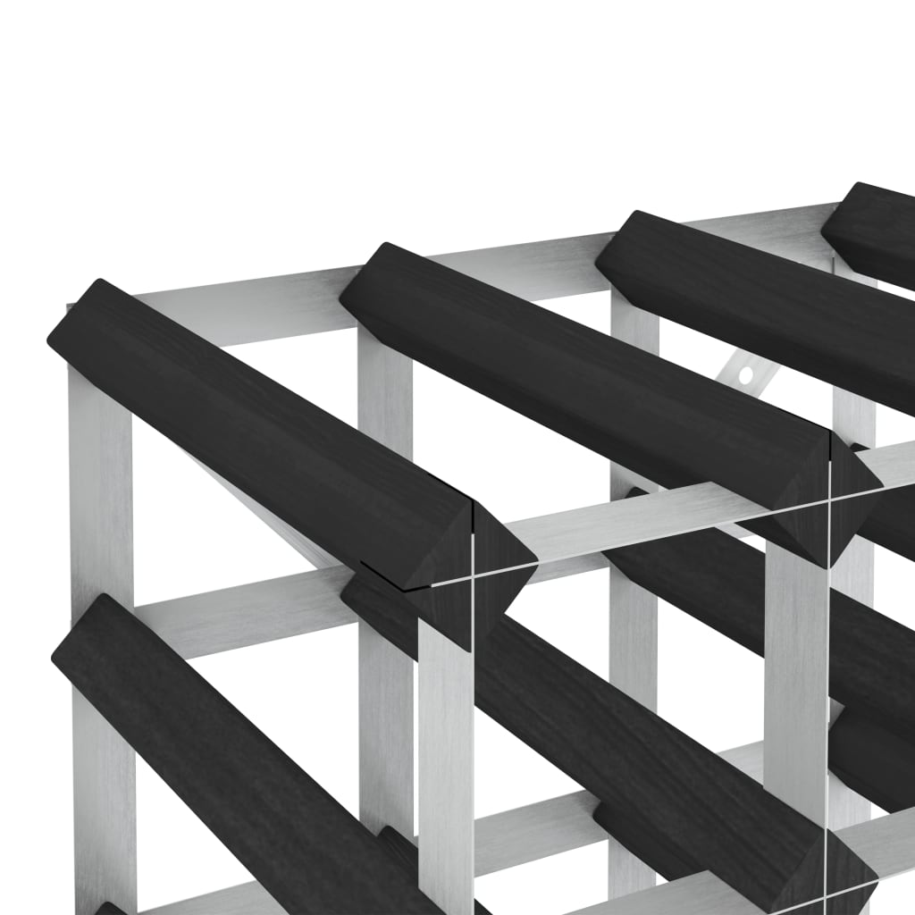 Stojan Na Víno Na 12 Fliaš Čierny Masívne Borovicové Drevo