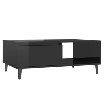 Konferenčný stolík lesklý čierny 90x60x35 cm drevotrieska