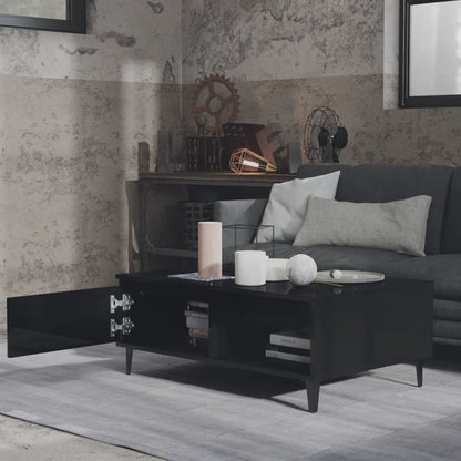 Konferenčný stolík lesklý čierny 90x60x35 cm drevotrieska