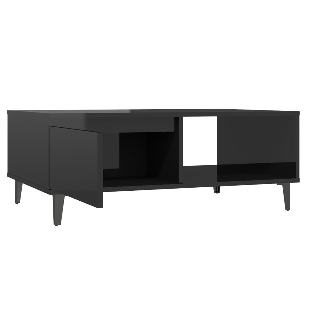 Konferenčný stolík lesklý čierny 90x60x35 cm drevotrieska