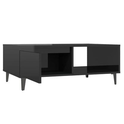 Konferenčný stolík lesklý čierny 90x60x35 cm drevotrieska
