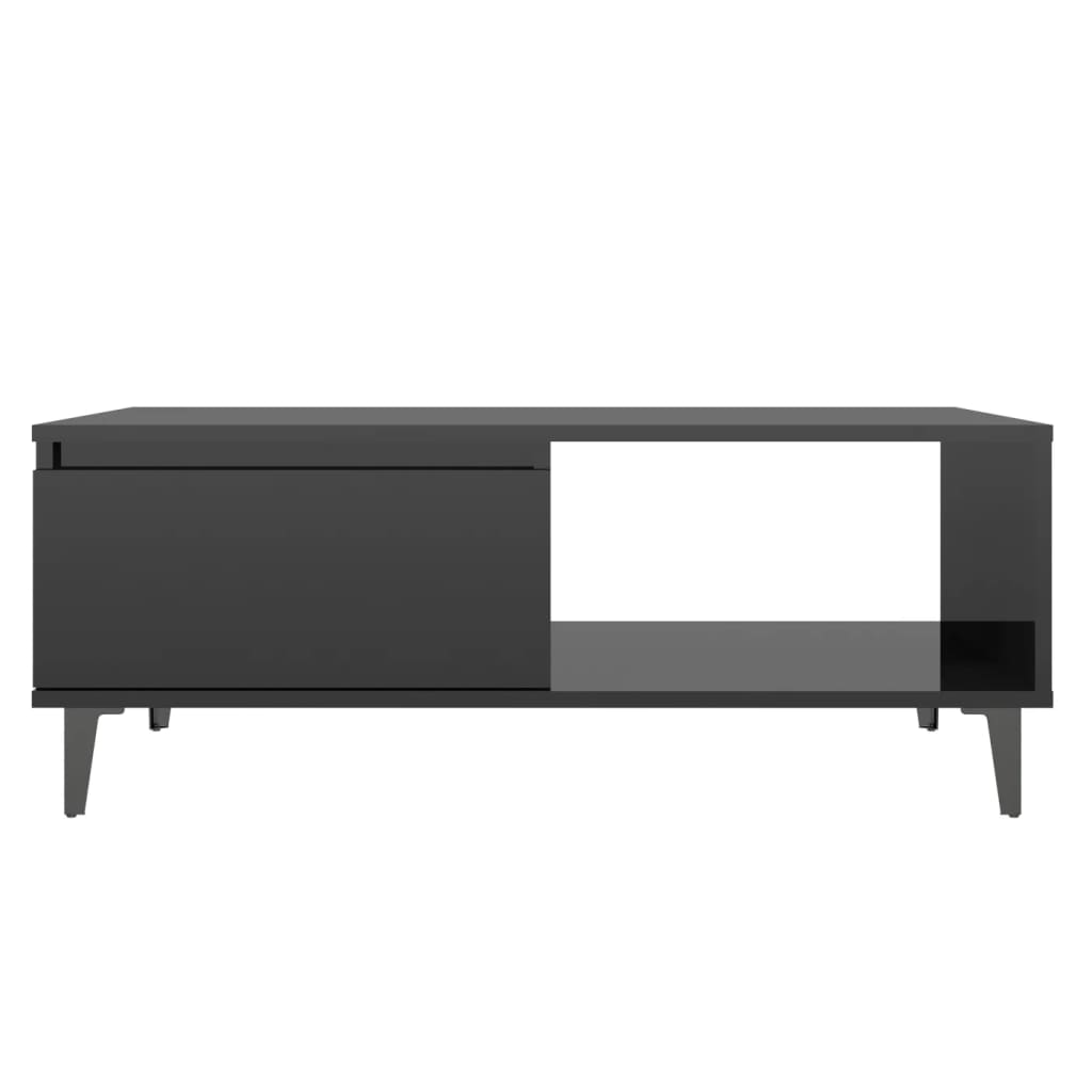 Konferenčný stolík lesklý čierny 90x60x35 cm drevotrieska