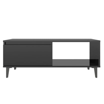 Konferenčný stolík lesklý čierny 90x60x35 cm drevotrieska