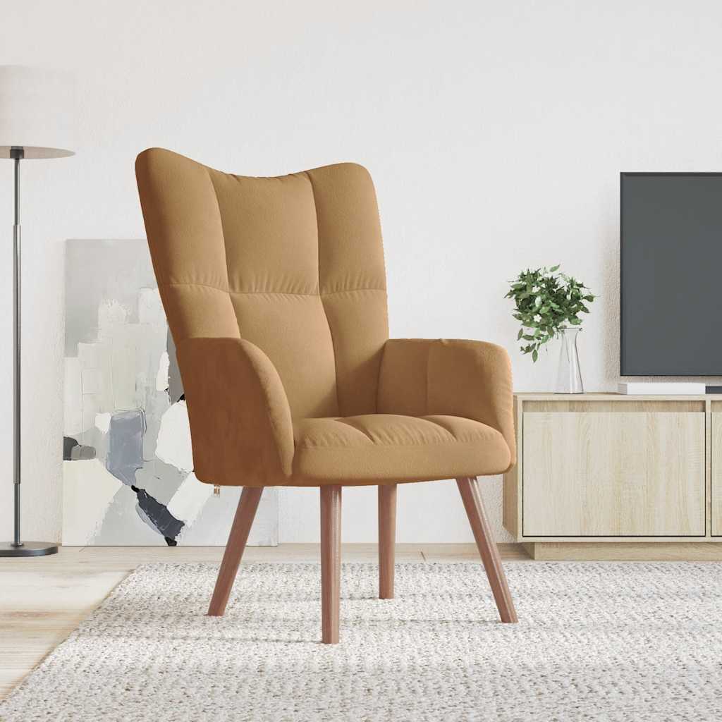 Relaxačné Kreslo Krémovo-Biele Zamat