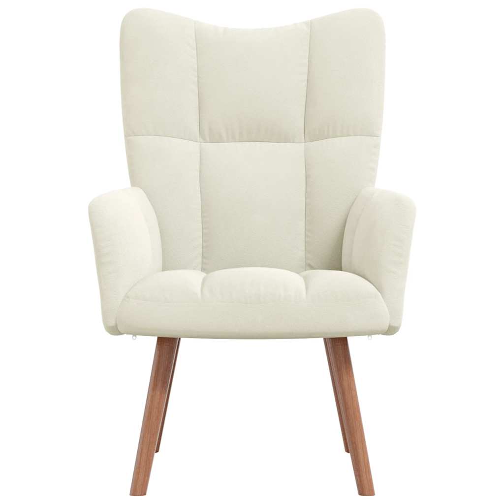 Relaxačné Kreslo Krémovo-Biele Zamat