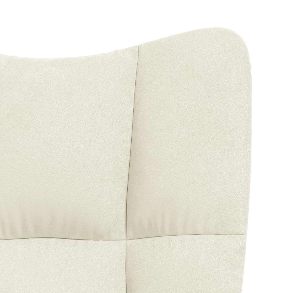 Relaxačné Kreslo Krémovo-Biele Zamat