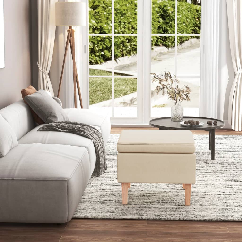 Taburetka S Drevenými Nohami Tmavošedá Látková