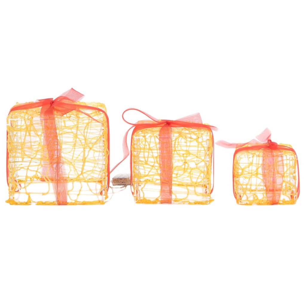 Dekoratívne Akrylové Darčekové Krabičky 3 Ks Teplé Biele