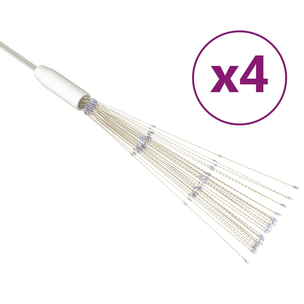 Vonkajšie Vianočné Prskavky 4 Ks, Modré 20 Cm, 560 Led