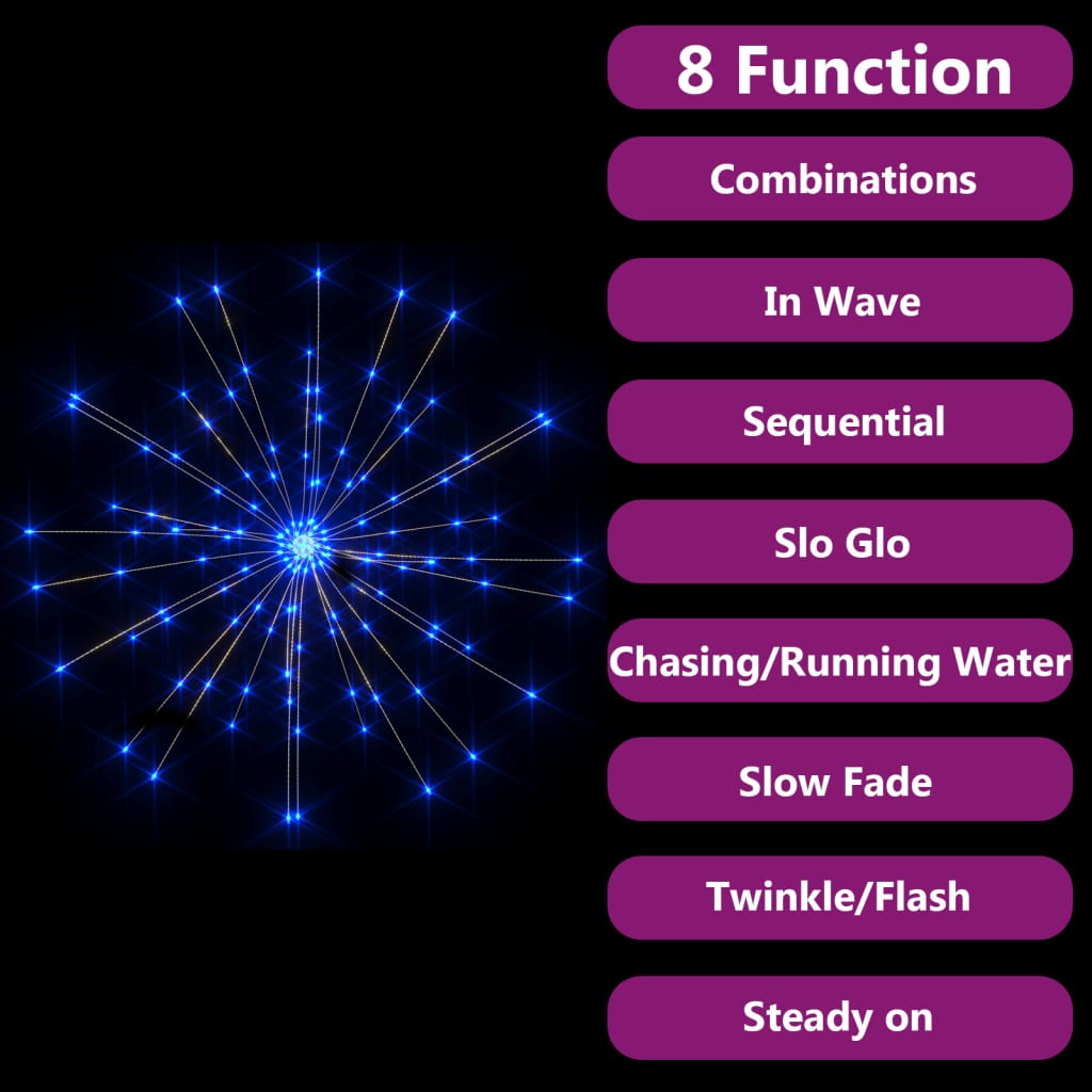 Vonkajšie Vianočné Prskavky 4 Ks, Modré 20 Cm, 560 Led