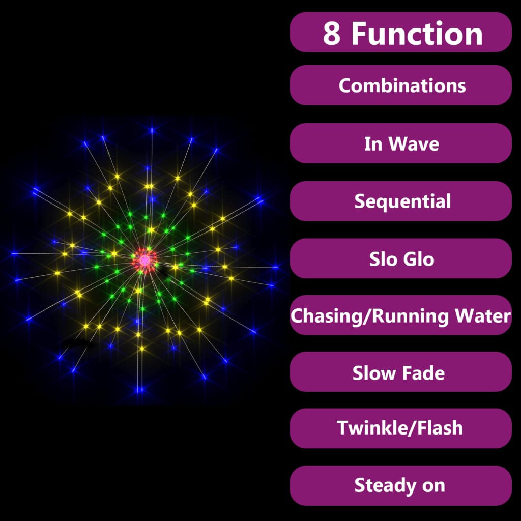 Vonkajšie Vianočné Prskavky 2 Ks, Farebné 20 Cm, 280 Led