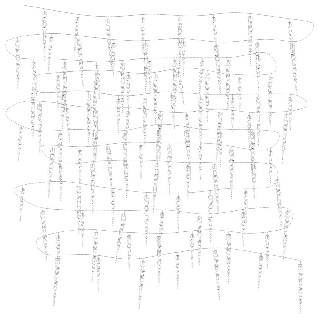 Vianočná Reťaz Cencúle 40 Ks Teplé Biele Akryl Diaľkový Ovládač