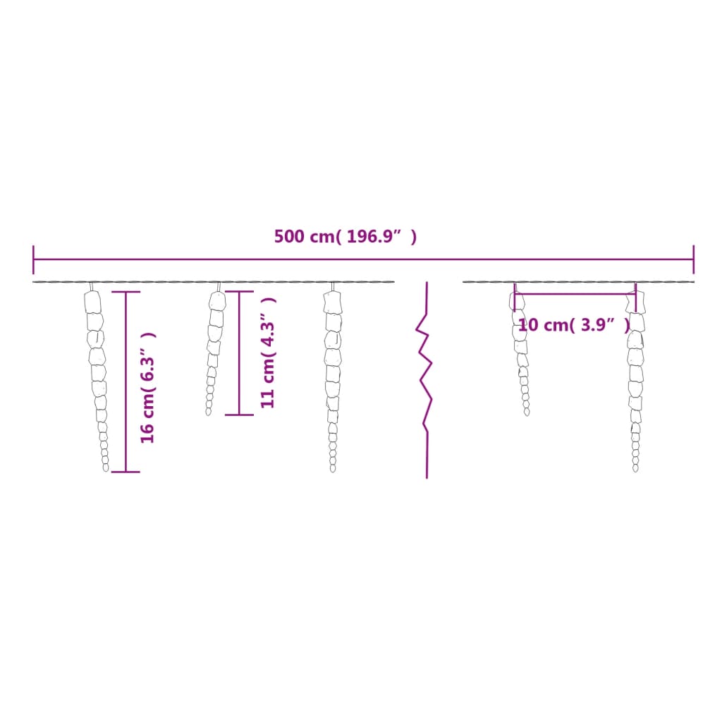 Vianočné Svetelné Cencúle 200 Ks, , Akryl