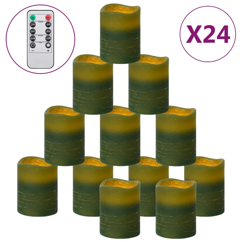 Bezplameňové Led Sviečky S Diaľkovým Ovládaním 24 Ks Biela