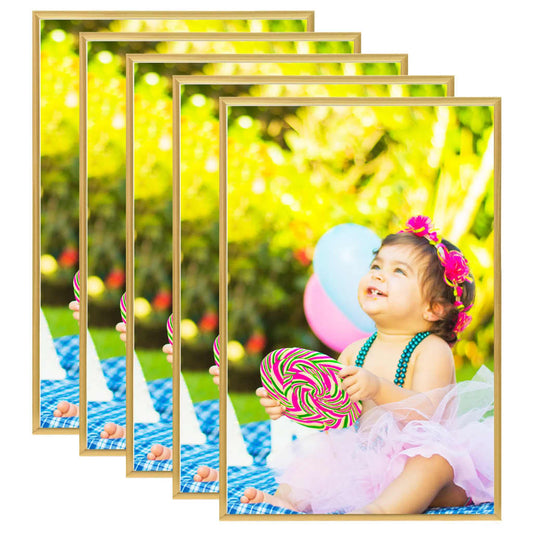 Fotorámiky na stenu, koláž 5 ks, zlaté 70x90 cm, MDF